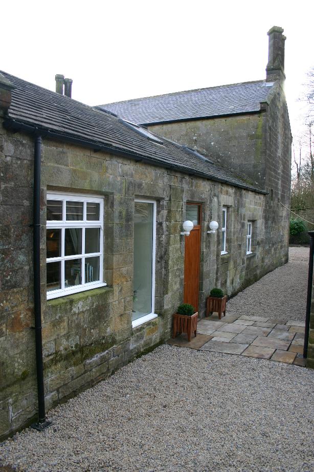 Front door and path to parking area